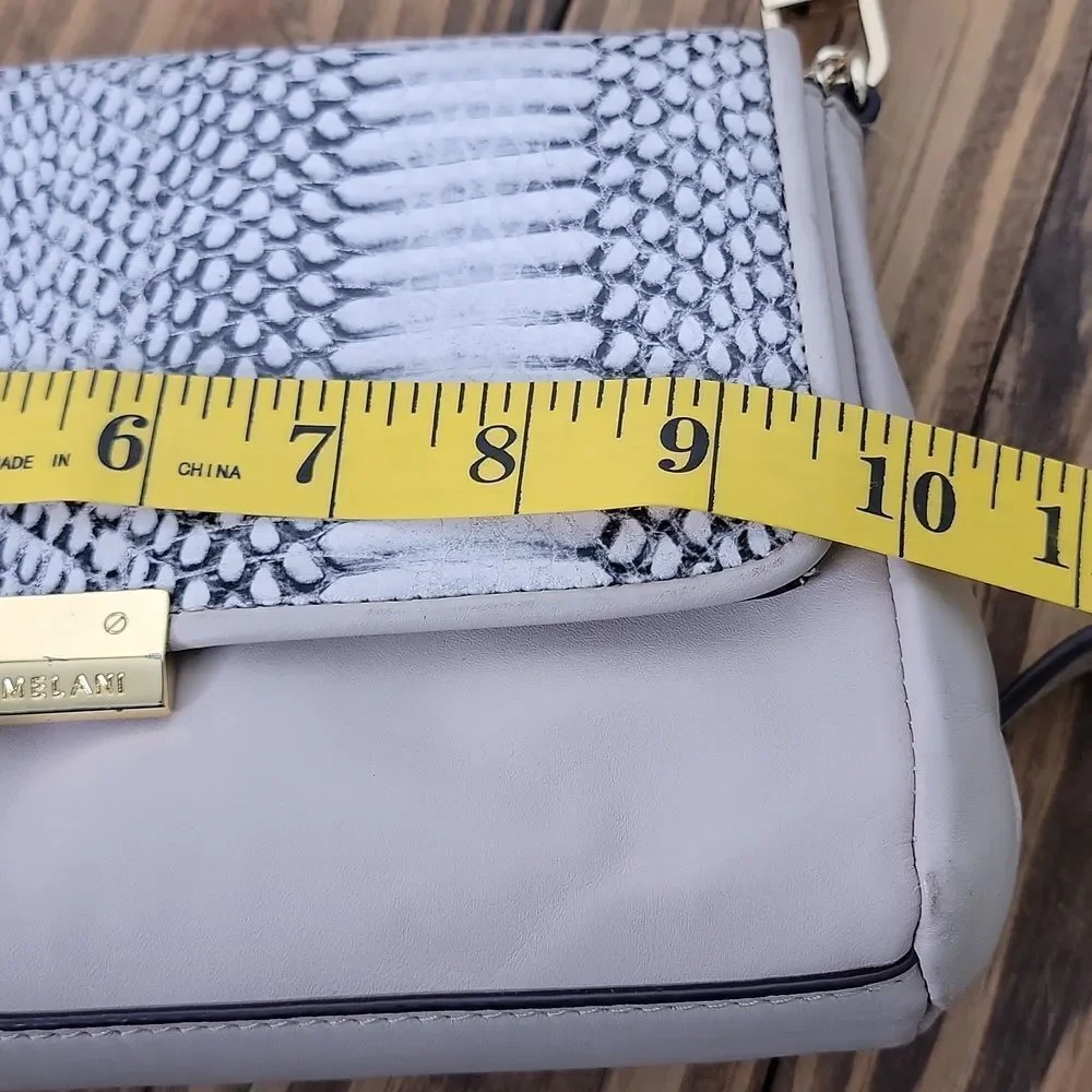 Antonio Melani. Elegant Cream and Silver Snakeskin Bag. EUC